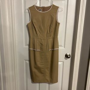 Anne Klein Tan Peplum Sheath Dress - Size 4